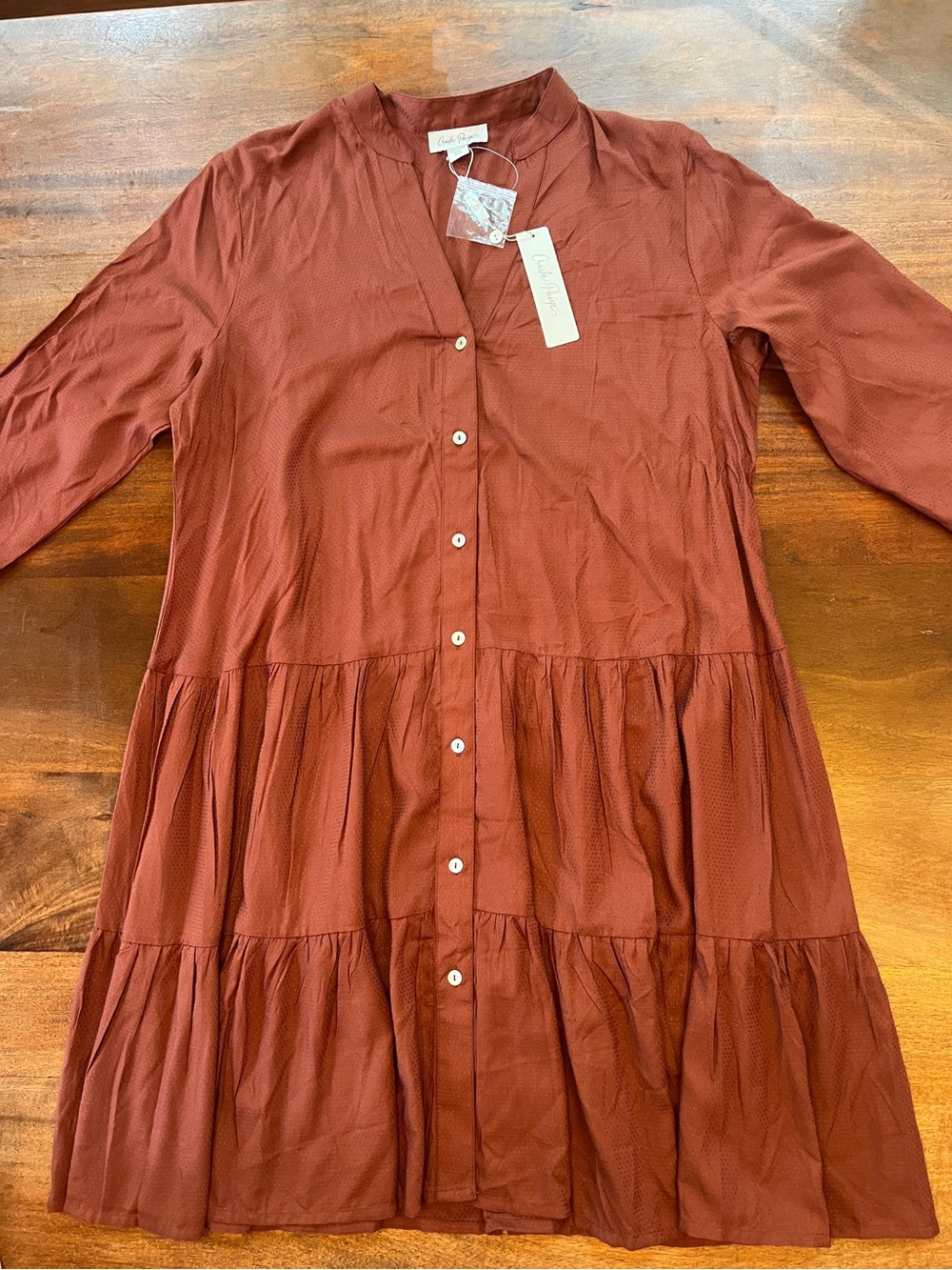 NWT Charlie Paige Women's Brown Tunic Dress Size M